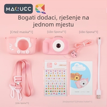 Dječja digitalna kamera – igra fotografiranja i snimanja videa, 20MP; Model YT006B/YT006WIFI3.0; Podrška za memorijsku karticu; Trajanje baterije oko 1 sat; Značajke: snimanje fotografija, snimanje videa, igra, tajmer, filtri