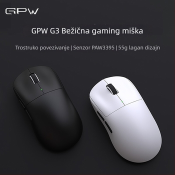 Gpw G3 Gaming Wireless Mouse - 3 načina, PAW3311 senzor, 12000 DPI, USB, 2.4G/Bluetooth