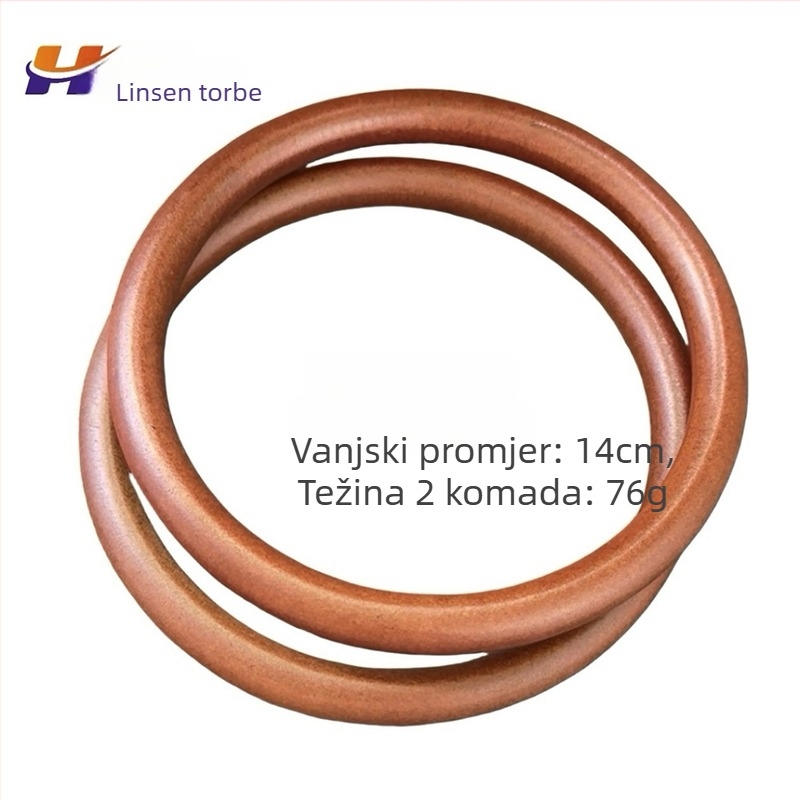 Držač za torbu od drveta, okrugli prsten, pleteni ručni rad, ultra lagan, proljeće 2024, licencirana privatna marka