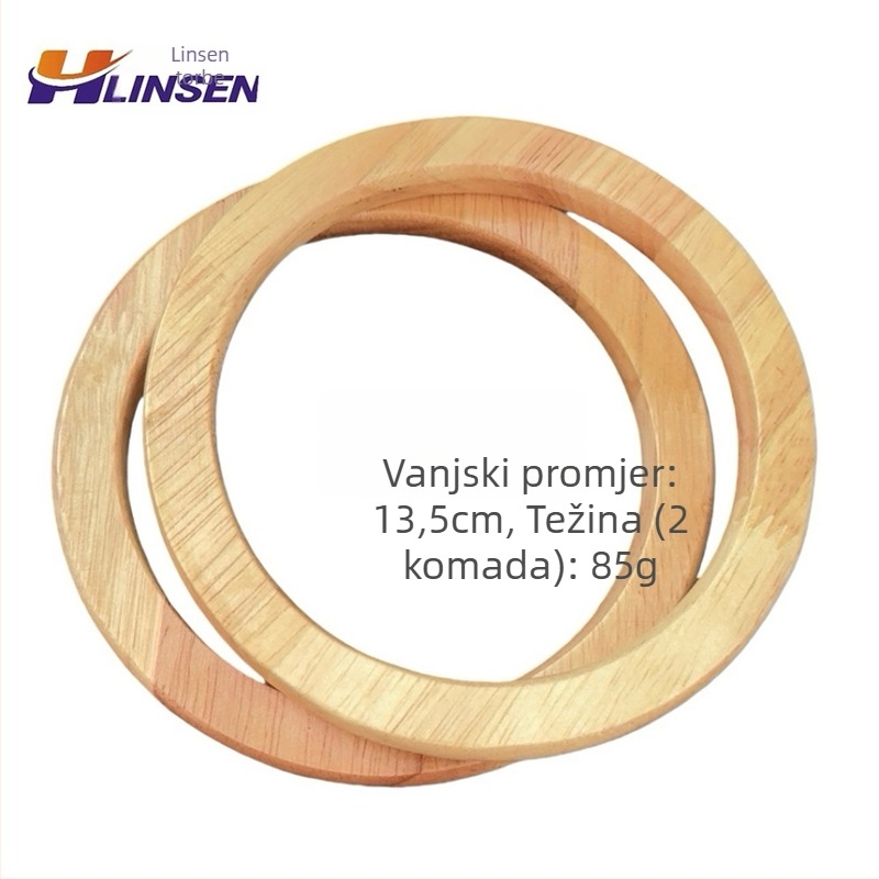 Držač za torbu od drveta, okrugli prsten, pleteni ručni rad, ultra lagan, proljeće 2024, licencirana privatna marka