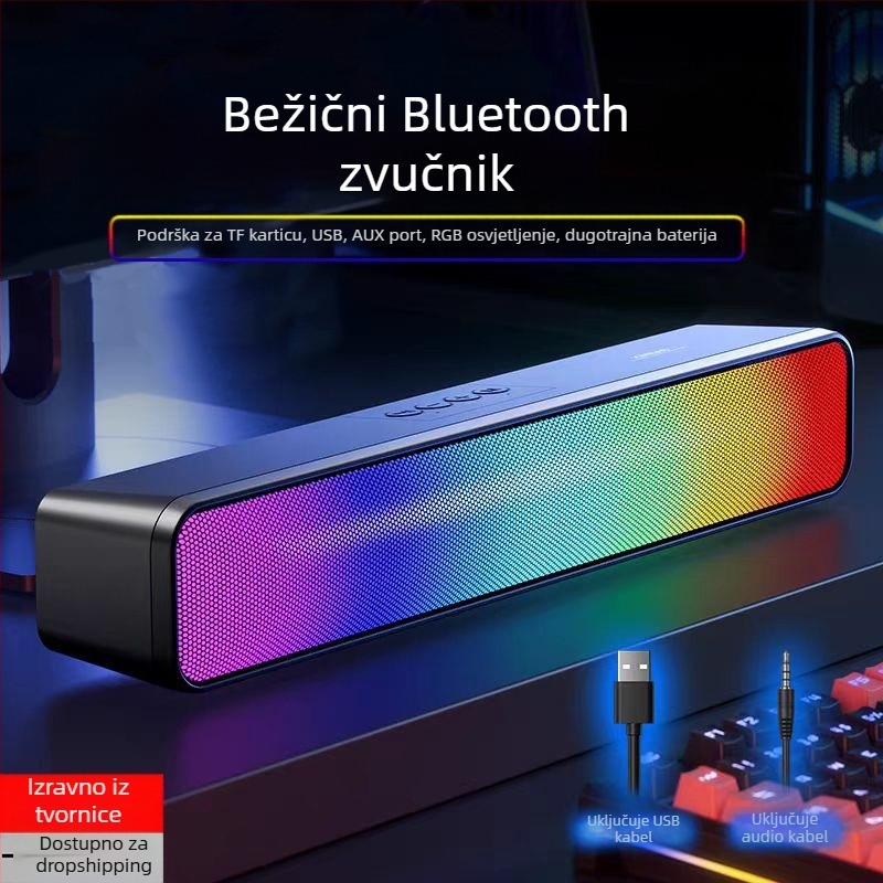 Stolni Bluetooth stereo zvučnik, USB napajanje, 2 zvučnika, 5W, Bluetooth 5.3, raspon 200Hz-16kHz