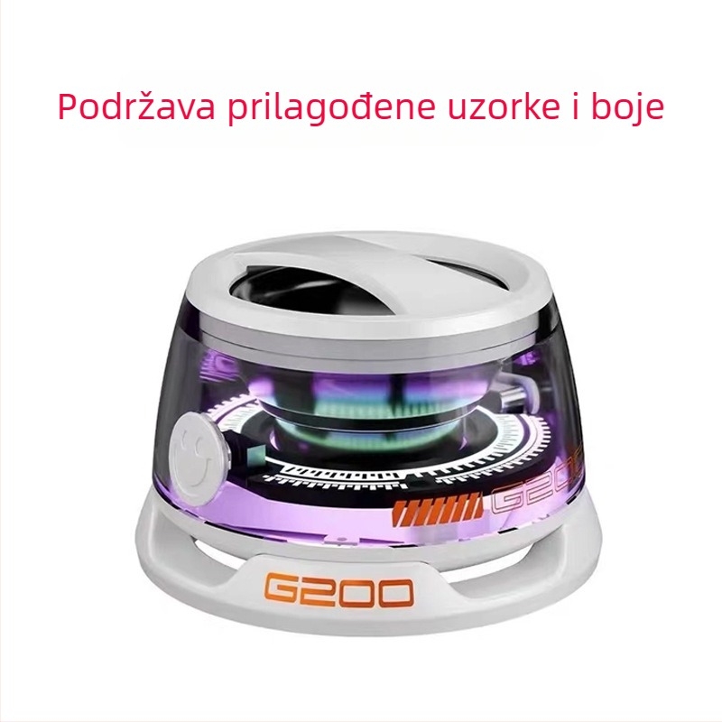 G200 magnetski Bluetooth zvučnik – prenosni bežični zvučnik s ambijentalnim osvjetljenjem; Bluetooth 5.2, 3W, ugrađena 300–500 mAh baterija, frekvencijski odziv 60 Hz–15 kHz, domet 10 m