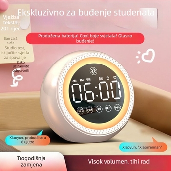 Višenamjenski AI glasovni alarmni sat Bluetooth zvučnik sa subwooferom, Bluetooth 5.3, ugrađena baterija 1200-2000 mAh, 40 Hz-20 kHz, SNR ≥100 dB, domet 10 m