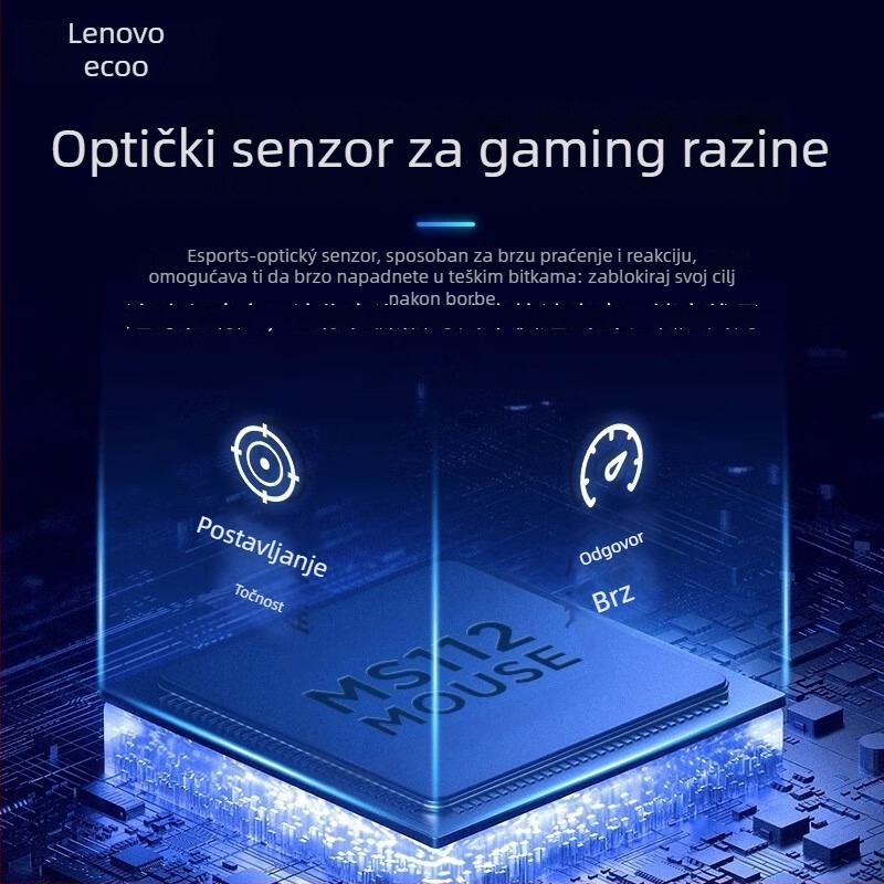 Optička žičana gaming miša s pozadinskim osvjetljenjem, 3500 DPI, 6 tipki, USB, kabel 1,5 m