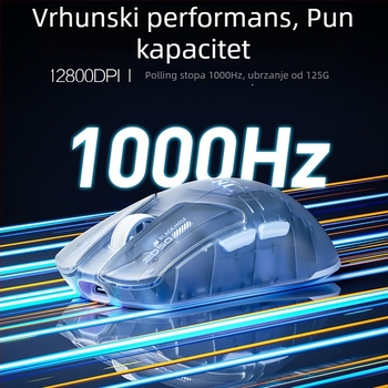 Inphic INX optička gaming miša - Dualni način rada (žica/bežično), PAW3395 senzor, 26000 DPI, 6 tipki, USB