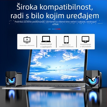 Saida V-158 Računalni zvučnik s USB sučeljem, 3.5 mm audio priključak, 40Hz–20kHz, 3W izlaz