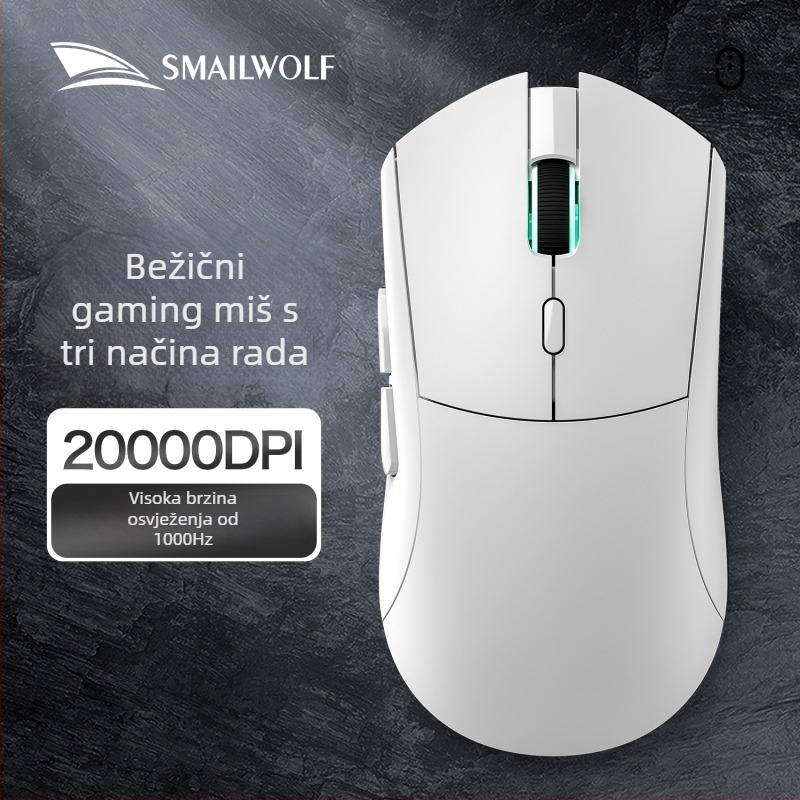 Smailwolf RS7 bežični gaming miš, tri načina, 10000 DPI, 6 tipki, USB, 2.4G + Bluetooth