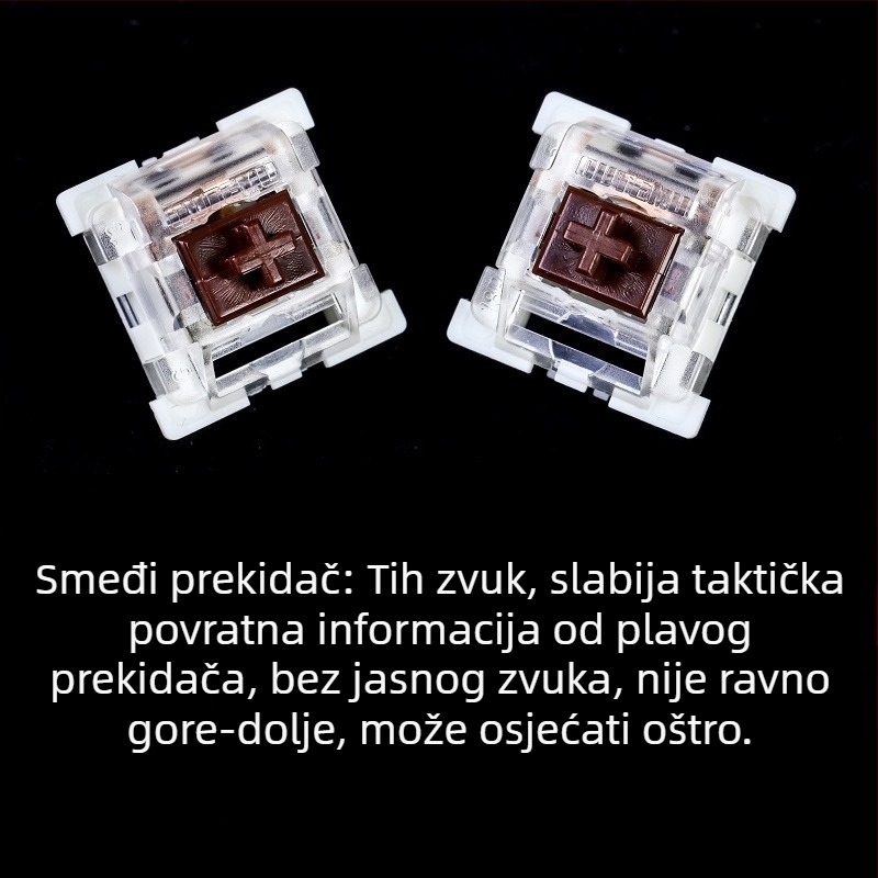 Mehanička tipkovnica sa zelenim osovinskim prekidačem, žično povezivanje, POM materijal, bez pozadinskog osvjetljenja
