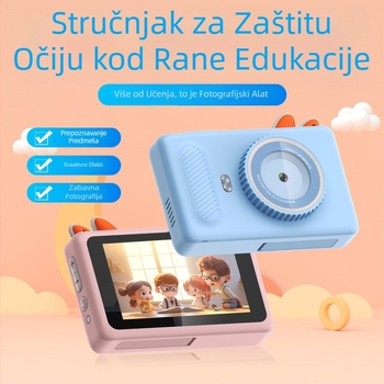 Dječja AI digitalna kamera za učenje - Model X5; TF kartica za pohranu; Trajanje baterije više od 5 sati; AI interaktivno učenje; Značajke: foto naljepnice, video, filtre, snimanje fotografije