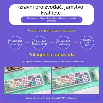FV K68 tri-modna bežična RGB mehanička tipkovnica sa zelenim prekidačima, 68 tipki, vodootporna