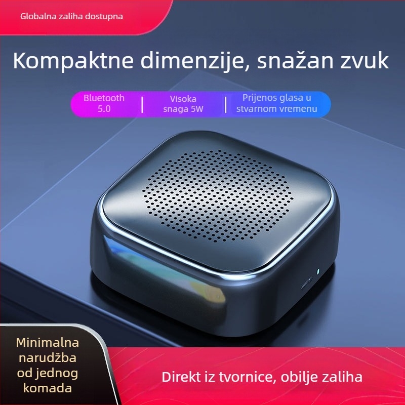 Global Sound Bluetooth mini zvučnik s najavom QR koda za plaćanje, BT 5.0 • Ugrađena baterija 1000–1200mAh • Snaga 5W • Raspon frekvencija 60Hz–15kHz • SNR ≥70 dB
