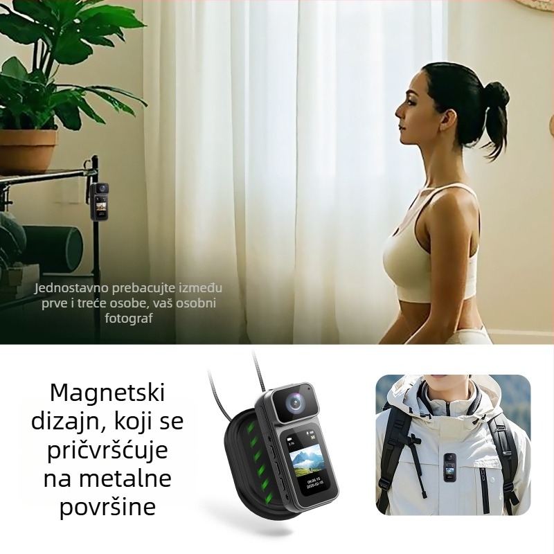 S80 mini akcijska kamera za outdoor vožnju biciklom i ribolov – 2.7K video, 1,47-inčna LCD, TF kartica za pohranu, ABS+PC kućište, trajanje baterije 4–9 h