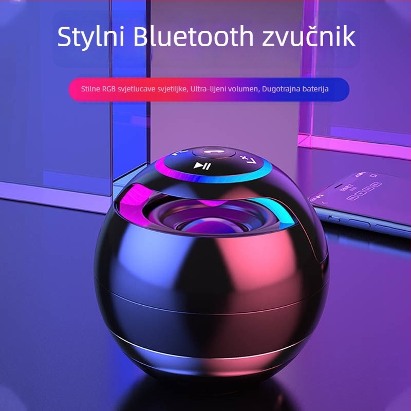 Prijenosni Bluetooth zvučnik s jakim basom — Bluetooth 5.0, 3W, 60Hz-15kHz, SNR ≥75dB, ugrađena baterija 500–800mAh
