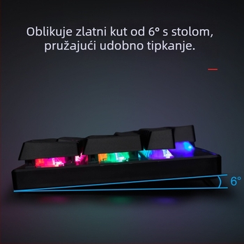 ET I960 gaming tipkovnica s mehaničkim prekidačima, 104 tipke, žično povezivanje, vodootporna
