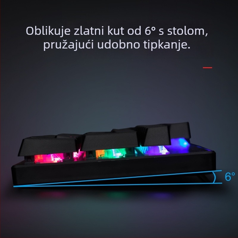 ET I960 gaming tipkovnica s mehaničkim prekidačima, 104 tipke, žično povezivanje, vodootporna