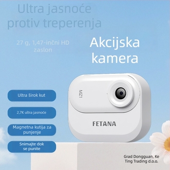 Akcijska kamera za nošenje na prsa za outdoor vožnju biciklom i planinarenje – 12–14 MP, rotirajući širokokutni HD objektiv, optička stabilizacija slike, fiksni fokus, težina ispod 100 g