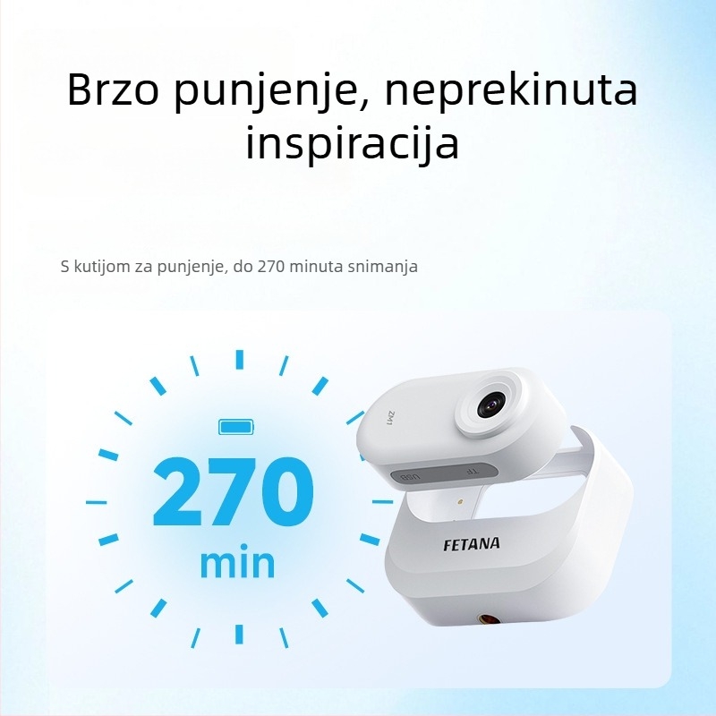 Akcijska kamera za nošenje na prsa za outdoor vožnju biciklom i planinarenje – 12–14 MP, rotirajući širokokutni HD objektiv, optička stabilizacija slike, fiksni fokus, težina ispod 100 g