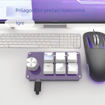 6-ključni prilagođeni keypad za igre i dizajn skraćiva; plastično akrilno kućište; mehaničke tipke sa zelenom osovinom; USB sučelje; podrška prilagodbi; kopiranje i lijepljenje jednim pritiskom