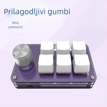 6-ključni prilagođeni keypad za igre i dizajn skraćiva; plastično akrilno kućište; mehaničke tipke sa zelenom osovinom; USB sučelje; podrška prilagodbi; kopiranje i lijepljenje jednim pritiskom