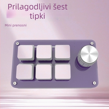 6-ključni prilagođeni keypad za igre i dizajn skraćiva; plastično akrilno kućište; mehaničke tipke sa zelenom osovinom; USB sučelje; podrška prilagodbi; kopiranje i lijepljenje jednim pritiskom