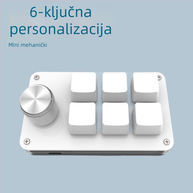 6-ključni prilagođeni keypad za igre i dizajn skraćiva; plastično akrilno kućište; mehaničke tipke sa zelenom osovinom; USB sučelje; podrška prilagodbi; kopiranje i lijepljenje jednim pritiskom