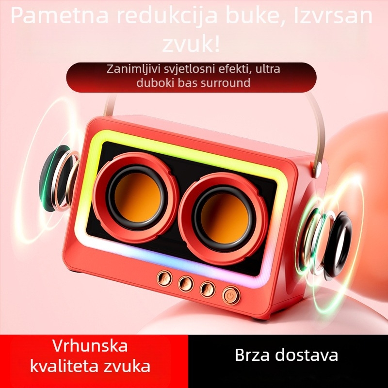 Bluetooth zvučnik u punk stilu, prijenosni vanjski mini stolni zvučnik s basom