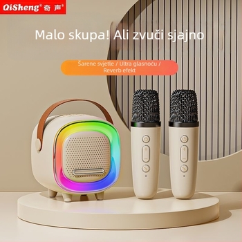 D8 Bežični Bluetooth karaoke zvučnik - Bluetooth 5.0, 5W, IPX4 vodootporan, ugrađena baterija 1200–2000mAh, frekvencijski odziv 100 Hz–20 kHz