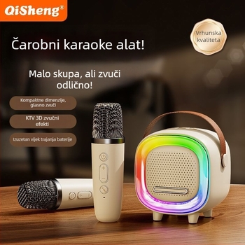 D8 Bežični Bluetooth karaoke zvučnik - Bluetooth 5.0, 5W, IPX4 vodootporan, ugrađena baterija 1200–2000mAh, frekvencijski odziv 100 Hz–20 kHz