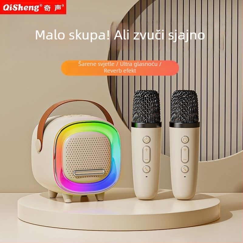 D8 Bežični Bluetooth karaoke zvučnik - Bluetooth 5.0, 5W, IPX4 vodootporan, ugrađena baterija 1200–2000mAh, frekvencijski odziv 100 Hz–20 kHz