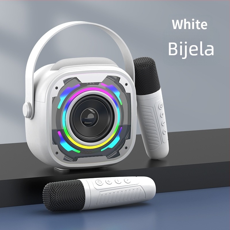 V11 bežični Bluetooth mini zvučnik s mikrofonom – karaoke zvučni sustav sve-u-jednom, prijenosni stolni subwoofer