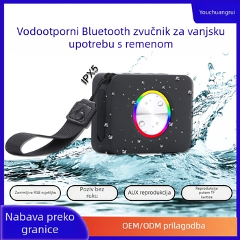 Kompaktni Bluetooth zvučnik, prenosni vanjski vodootporni 5W, ugrađena baterija, domet 10 m, Bluetooth 5.3
