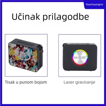 Kompaktni Bluetooth zvučnik, prenosni vanjski vodootporni 5W, ugrađena baterija, domet 10 m, Bluetooth 5.3