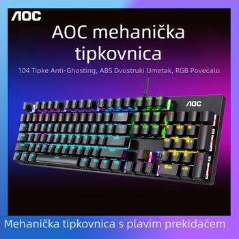 Gaming tipkovnica i miš set s mehaničkim prekidačima, žično povezivanje, vodootpornost, ABS kućište