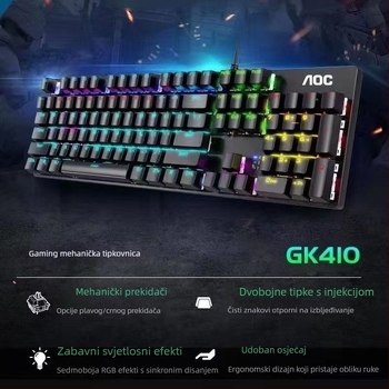 Gaming tipkovnica i miš set s mehaničkim prekidačima, žično povezivanje, vodootpornost, ABS kućište