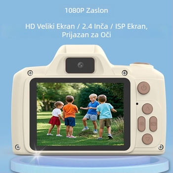 Swift Crab H10 Dječja digitalna kamera - 2,4-inčni LCD, TF kartica za pohranu, rezolucija do 40MP, baterija 600mAh, funkcije: fotografiranje, video, igre, glazba, filtri