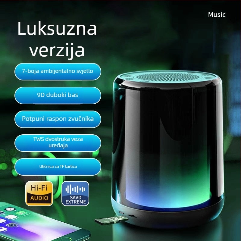 Bluetooth Berlin zvučnik – Bluetooth/SD kartica/3,5 mm, raspon frekvencija 100 Hz–20 kHz, SNR ≥70 dB, IPX7 vodootpornost, silikonsko kućište