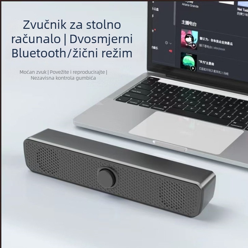 K2065 USB napajane računalne zvučnike, 2.0-kanala, ukupna snaga 3W×2, raspon 40 Hz–20 kHz, 3,5 mm audio ulaz