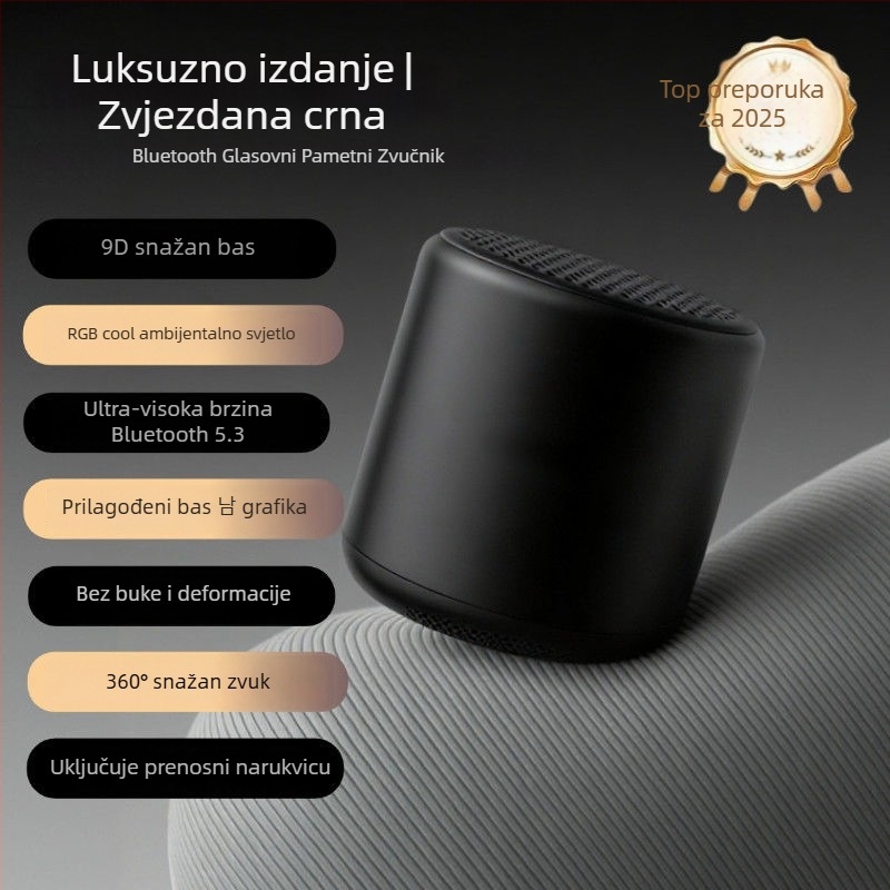 Bluetooth pametni zvučnik s bežičnim subwooferom, IPX7 vodootporan, raspon frekvencija 100 Hz–20 kHz, SNR ≥70 dB, napajanje Type-C