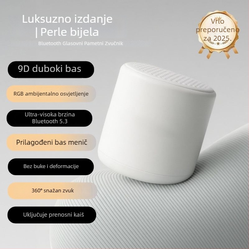 Bluetooth pametni zvučnik s bežičnim subwooferom, IPX7 vodootporan, raspon frekvencija 100 Hz–20 kHz, SNR ≥70 dB, napajanje Type-C