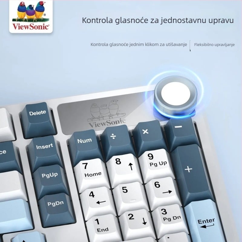 ViewSonic KC98 žičana mehanička gaming tipkovnica, 102 tipke, USB, zelena osovina, miješano pozadinsko osvjetljenje