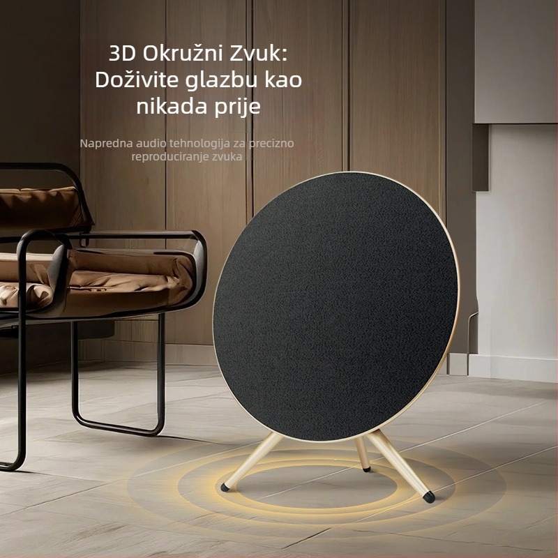 Zvučnik Bluetooth u obliku UFO-a sa ugrađenom baterijom, 80W, 3 zvučnika, Bluetooth 5.3, IPX5 vodootporan, 6000mAh — prijenosni zvučnik za stol i vanjsku upotrebu uz nosač