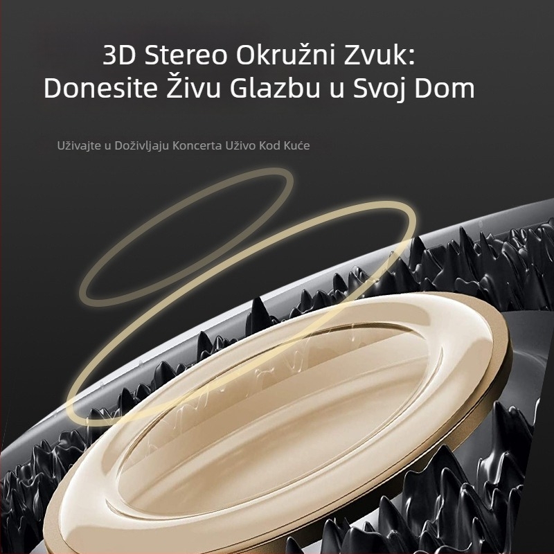 Zvučnik Bluetooth u obliku UFO-a sa ugrađenom baterijom, 80W, 3 zvučnika, Bluetooth 5.3, IPX5 vodootporan, 6000mAh — prijenosni zvučnik za stol i vanjsku upotrebu uz nosač