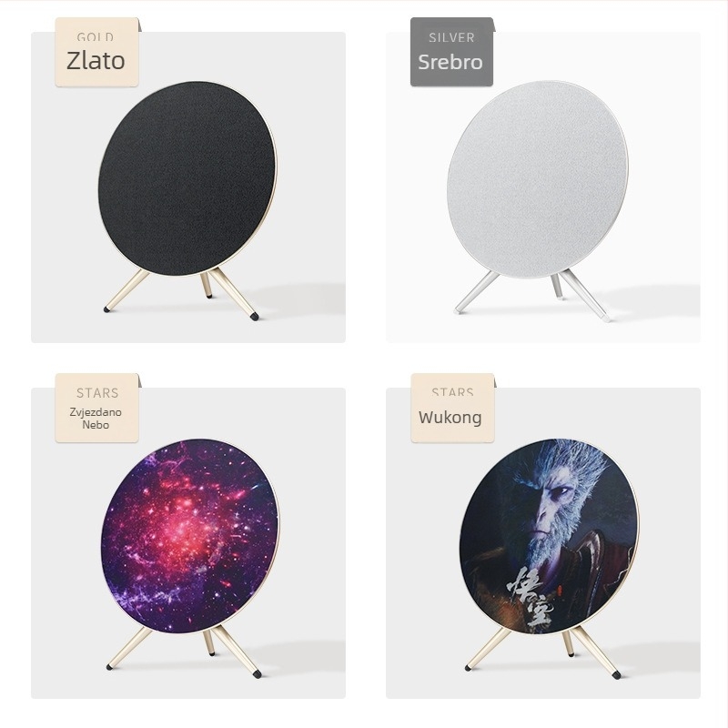 Zvučnik Bluetooth u obliku UFO-a sa ugrađenom baterijom, 80W, 3 zvučnika, Bluetooth 5.3, IPX5 vodootporan, 6000mAh — prijenosni zvučnik za stol i vanjsku upotrebu uz nosač