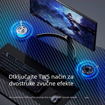 Mini Bluetooth zvučnik s LED rasjvom, 5W, Bluetooth 5.3, raspon 100 Hz–20 kHz, domet 15 m