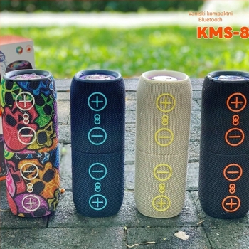 Prenosni cilindrični Bluetooth zvučnik s dvije jedinice, 20W izlaz, IPX5 vodootporan, Bluetooth 5.3, domet do 10 m, USB napajanje, ugrađena baterija 300–500 mAh