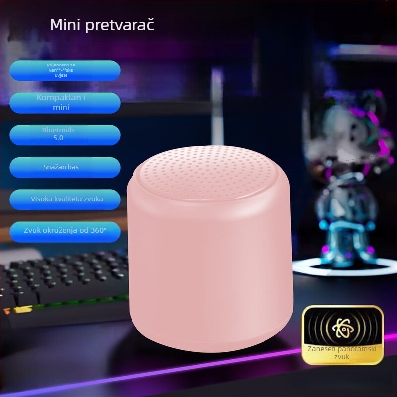 Macaron Bežični Prenosni Bluetooth Zvučnik Mk4 s Ugrađenom Baterijom 800–1000 mAh, 5 W, 60 Hz–15 kHz, SNR ≥70 dB