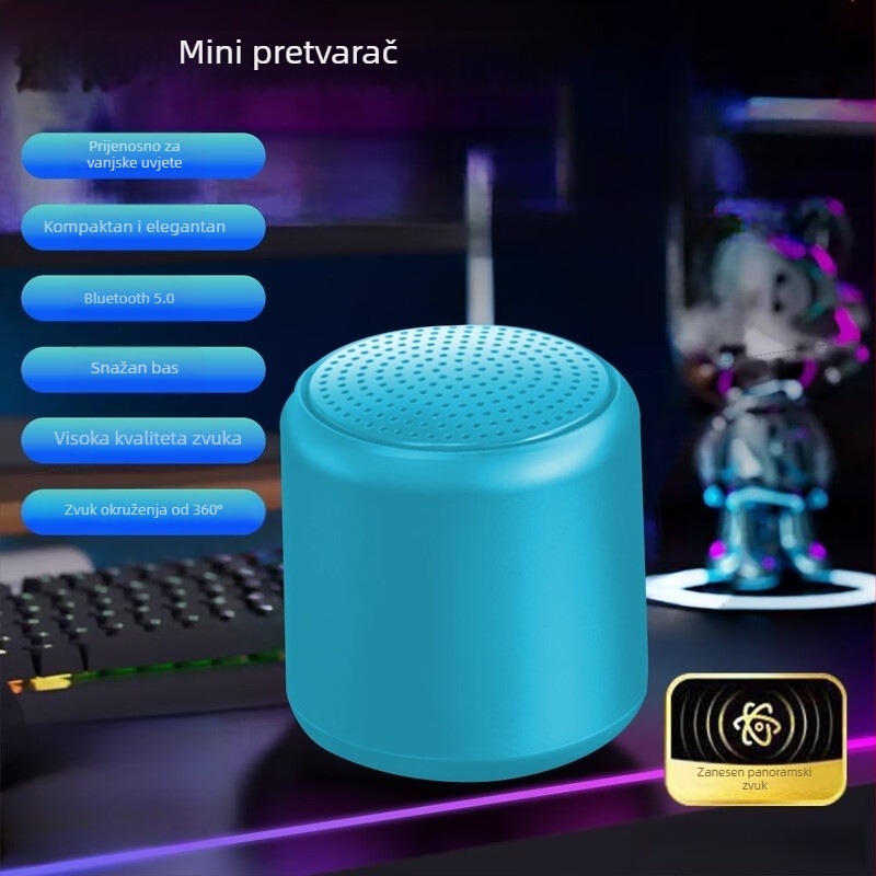 Macaron Bežični Prenosni Bluetooth Zvučnik Mk4 s Ugrađenom Baterijom 800–1000 mAh, 5 W, 60 Hz–15 kHz, SNR ≥70 dB