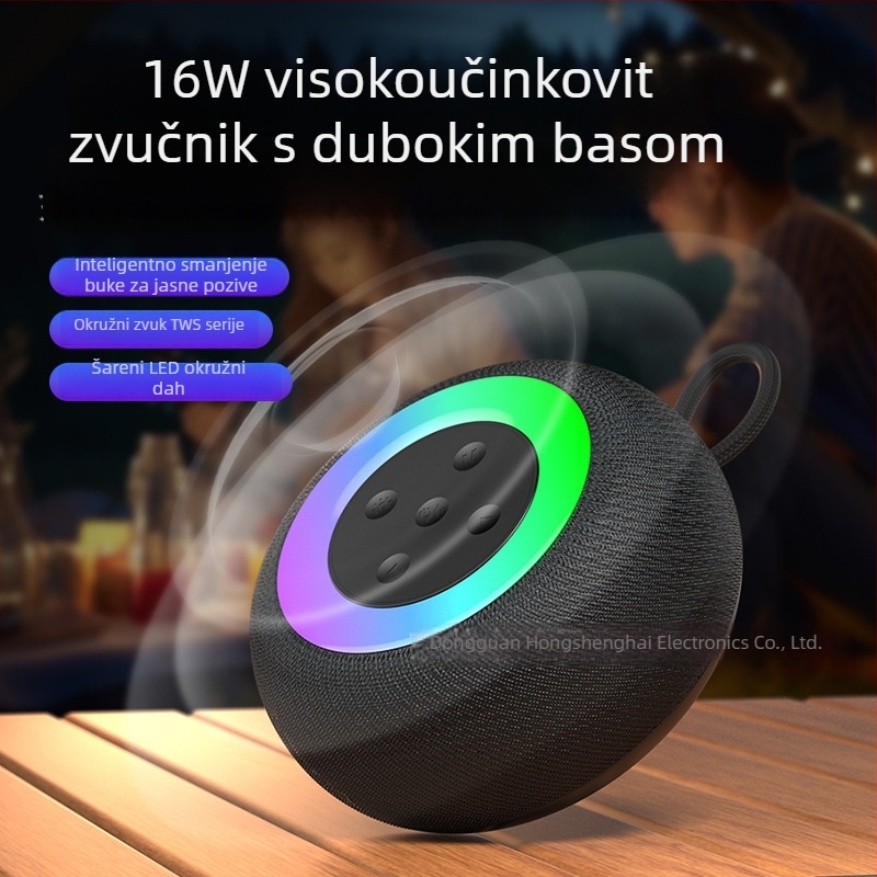 Bežični Bluetooth zvučnik s dvostrukim zvučnicama, IPX6 vodootporan, Bluetooth 5.3, 100Hz-20kHz, SNR ≥95dB