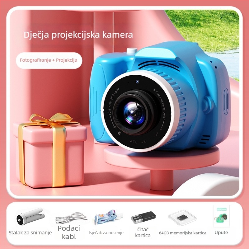 Dječja digitalna kamera s projektorom, model X5D, CMOS senzor, 11MP, 1080P, 2,8 inča LCD