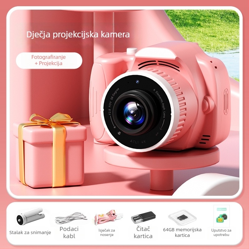 Dječja digitalna kamera s projektorom, model X5D, CMOS senzor, 11MP, 1080P, 2,8 inča LCD